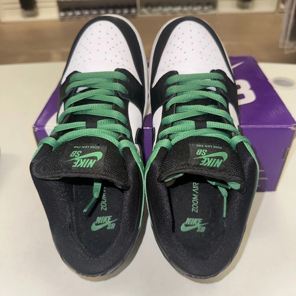 Nike SB Dunk Low Pro Classic Green Black Toe BQ6817-302 Size 9.5 - Picture 4 of 7